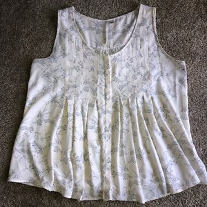 LC Lauren Conrad pleated tank with fox print